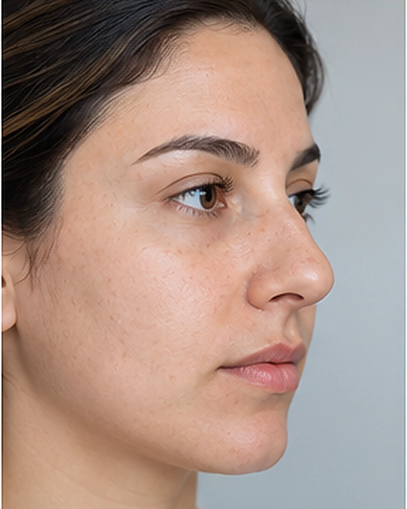 Comparación antes y después de rinoplastia